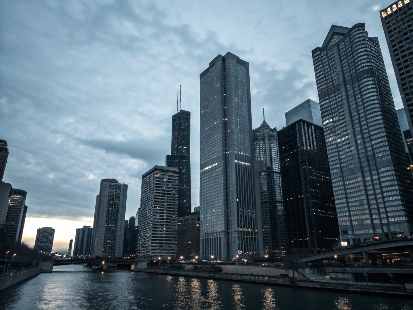 Urban skyline silhouette